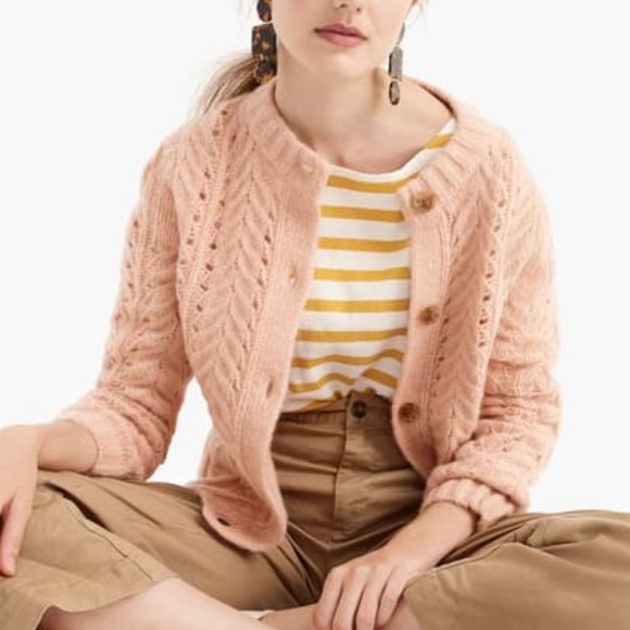 NWT POINT SUR J Crew Pointelle Knit Cardigan - Picture 4 of 13